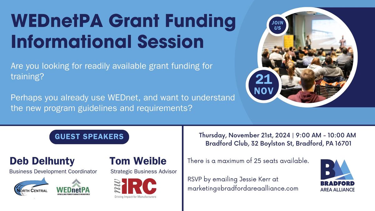 WEDnetPA Grant Funding Informational Session