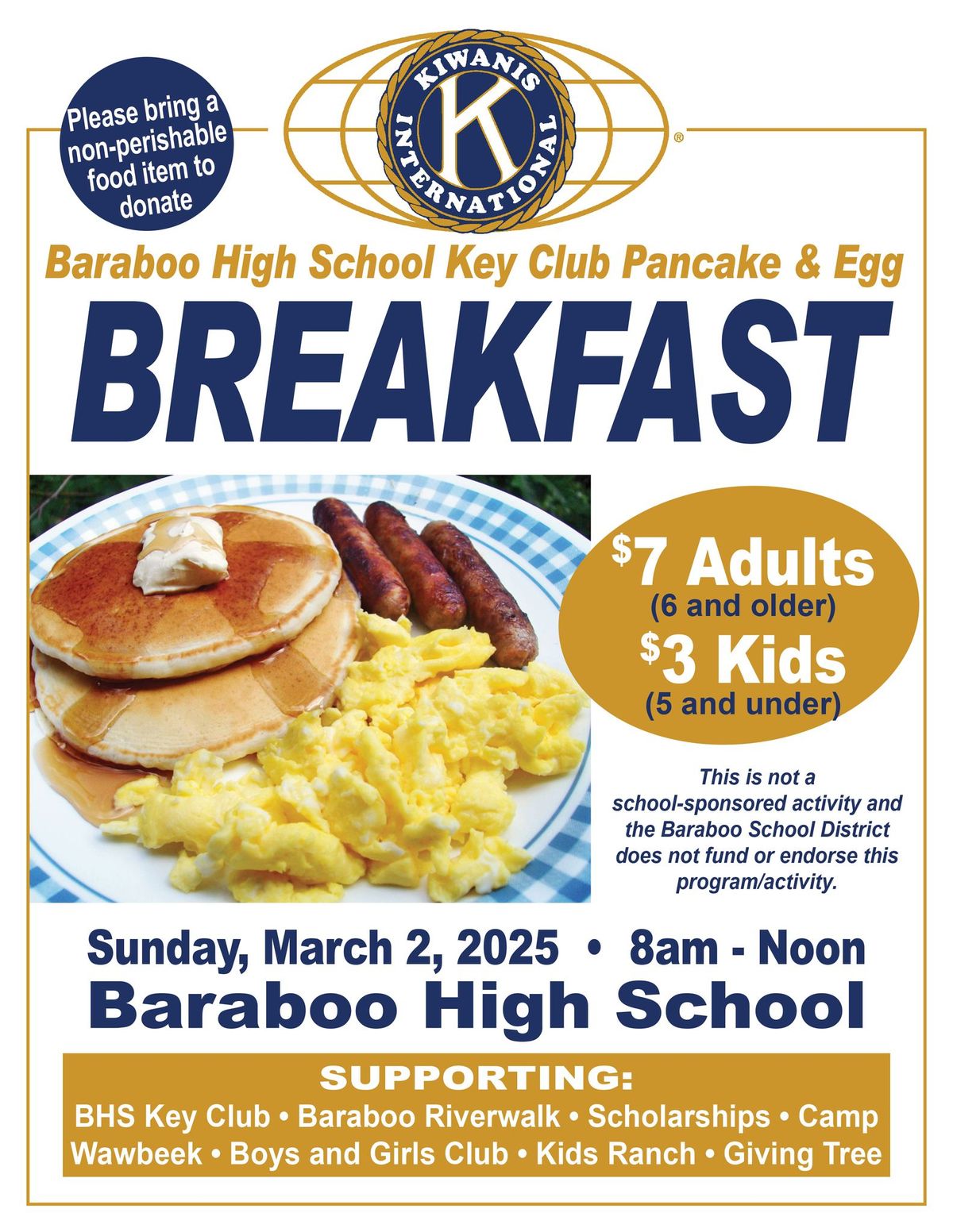 Baraboo Kiwanis pancake breakfast