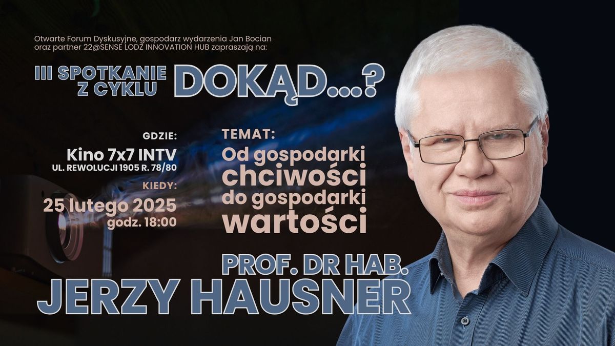 III Spotkanie z cyklu:   "DOK\u0104D \u2026?" w ramach OFD "naukaZbiznesem\/biznesZnauk\u0105" Go\u015bciem Jerzy Hausner