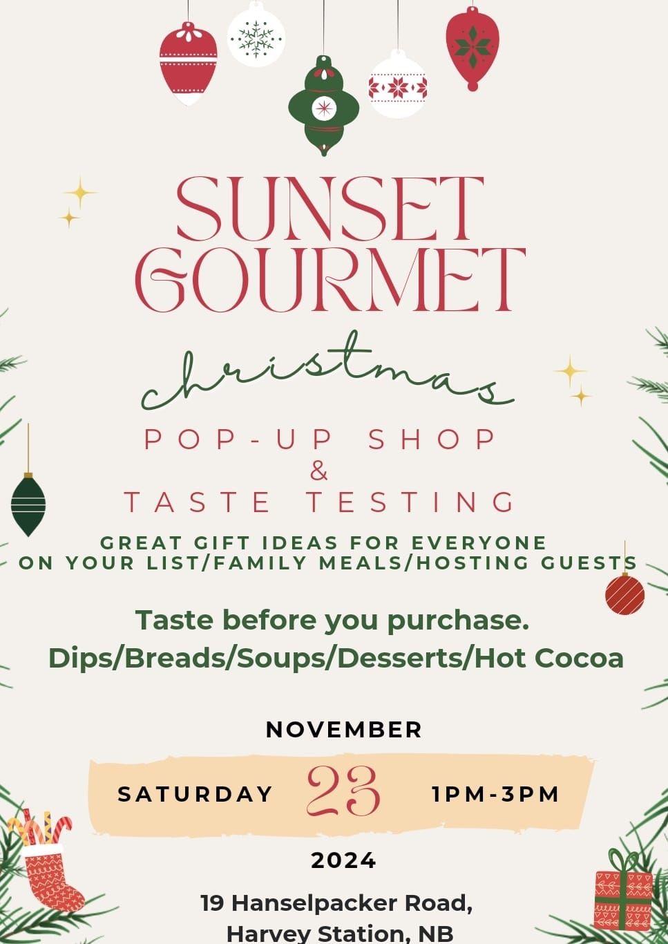 Sunset Gourmet Christmas Pop-Up & Taste Testing