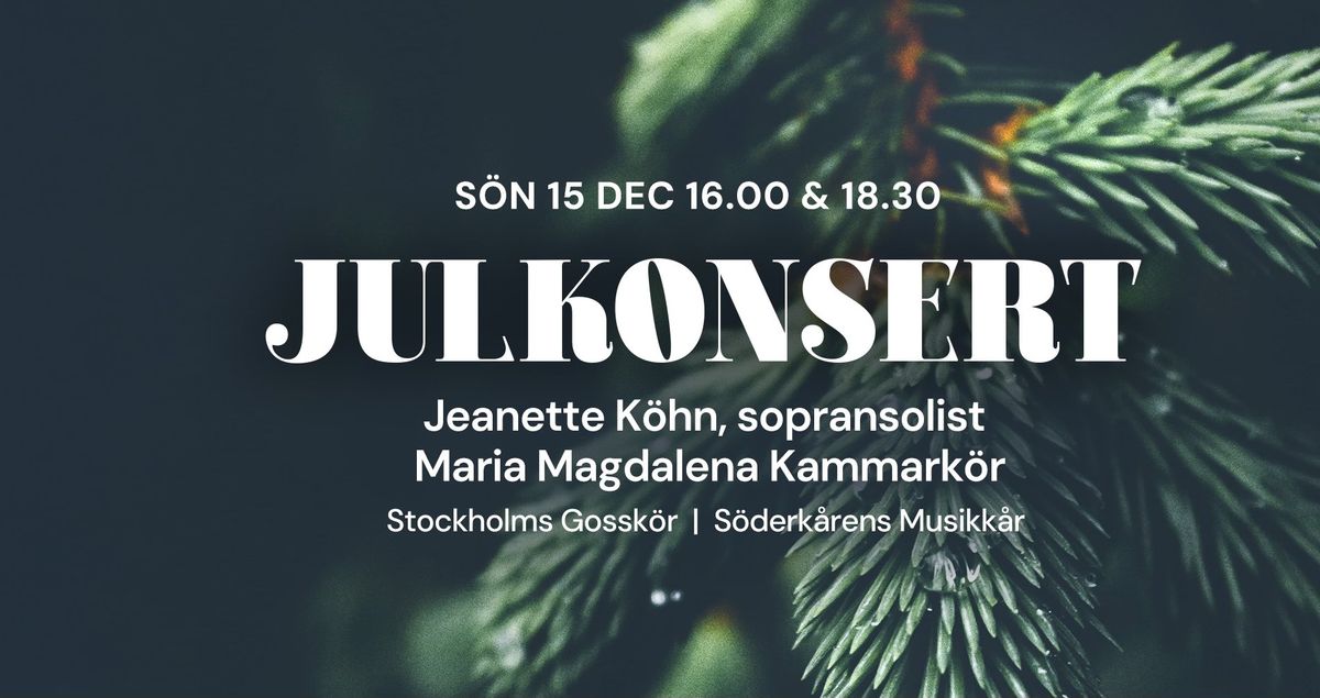 Traditionella julkonserter med Maria Magdalena Kammark\u00f6r och g\u00e4ster.