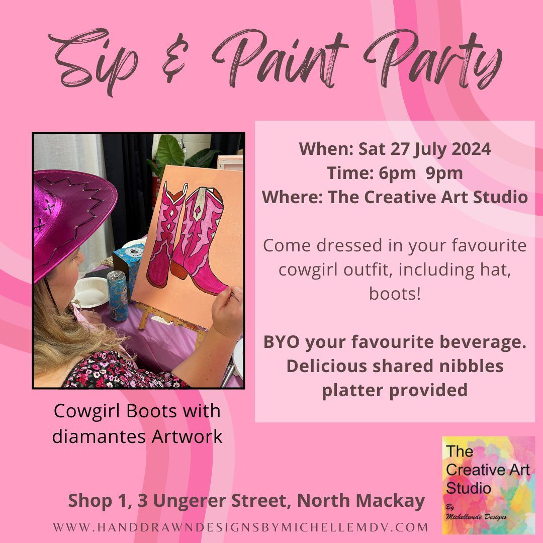 Sat 27 July - Sip & Paint Cowgirl Boots