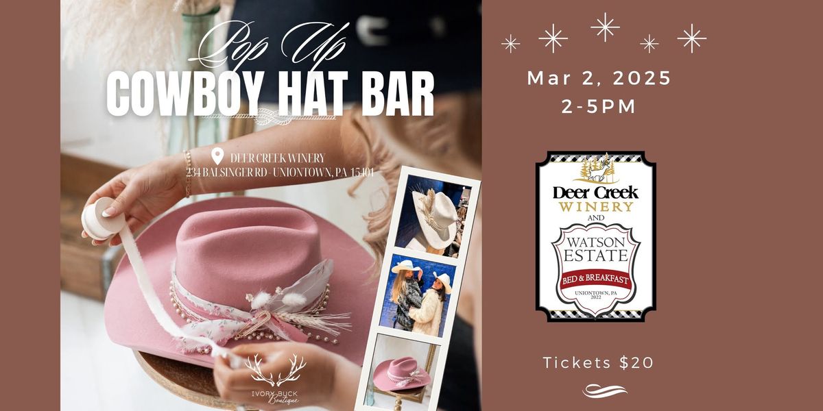 Pop Up Cowboy Hat Bar by Ivory Buck Boutique