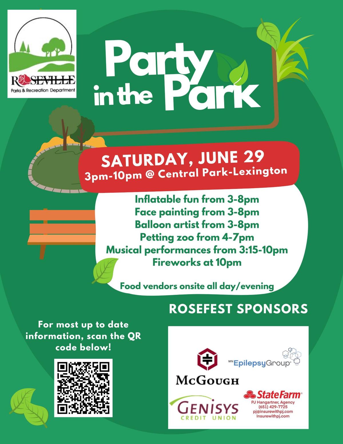 Rosefest Party in the Park and Fireworks