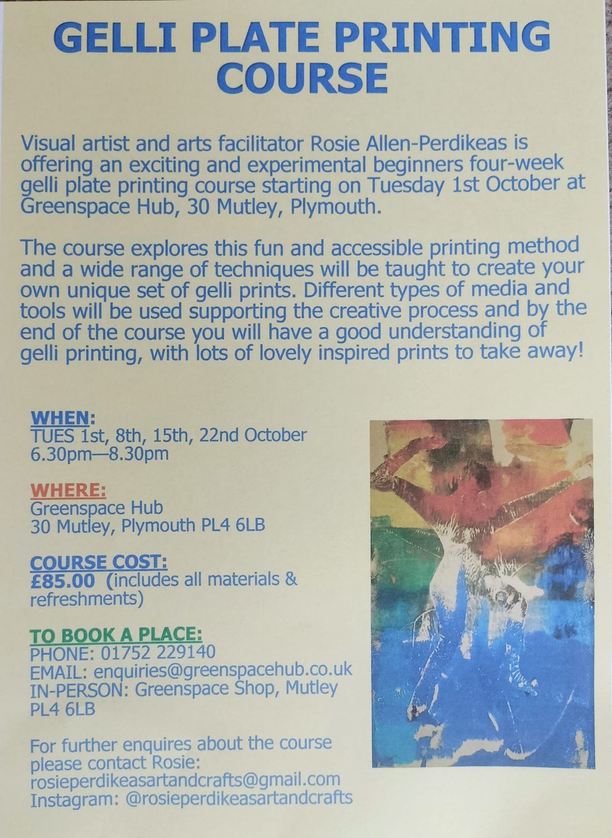 Gelli Plate Printing Course