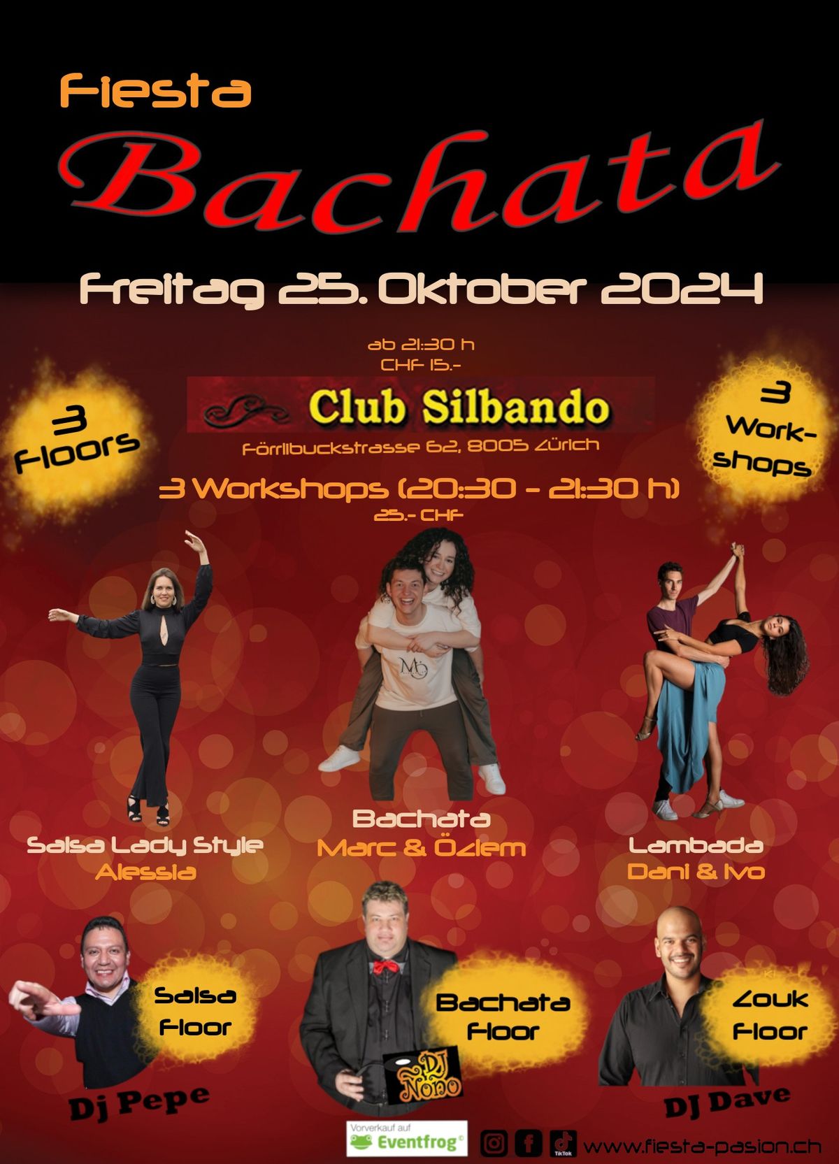 Fiesta Bachata - 3 Workshops und 3 Floors