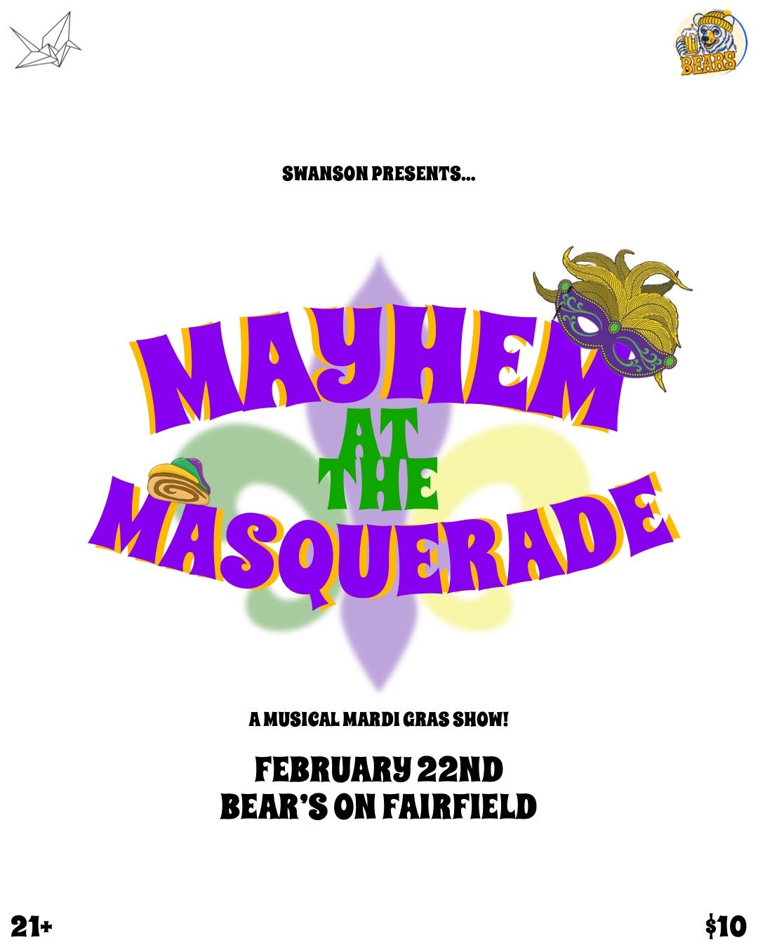 Mayhem at the Masquerade featuring Mack Swans