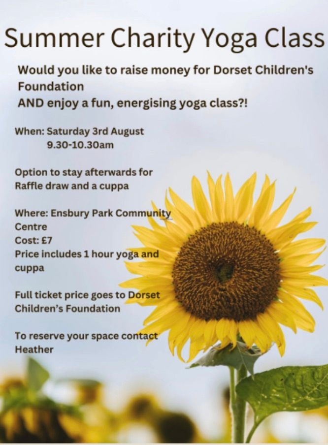 Charity Yoga Class for The Dorset Children\u2019s Foundation 
