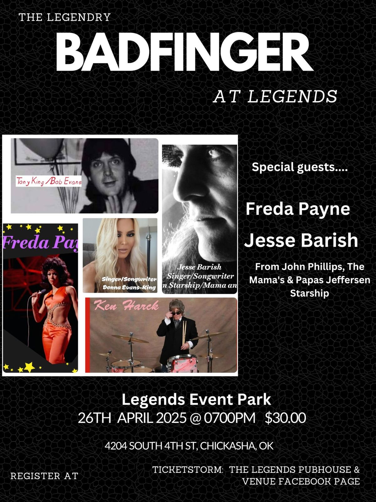 Badfinger at Legends with special guests Freda Payne, Jesse Barish from Starship, Mamas and Papas