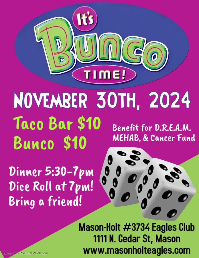 Taco Bar & Bunco Fundraiser!