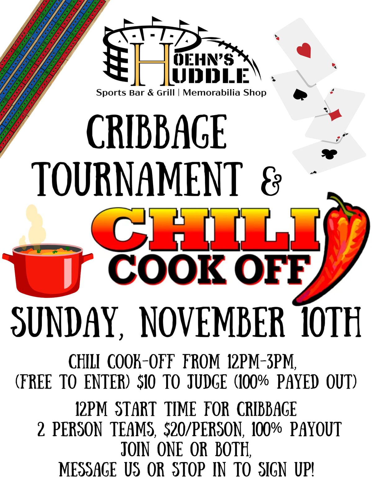 Cribbage Tournament and Chili Cookoff 