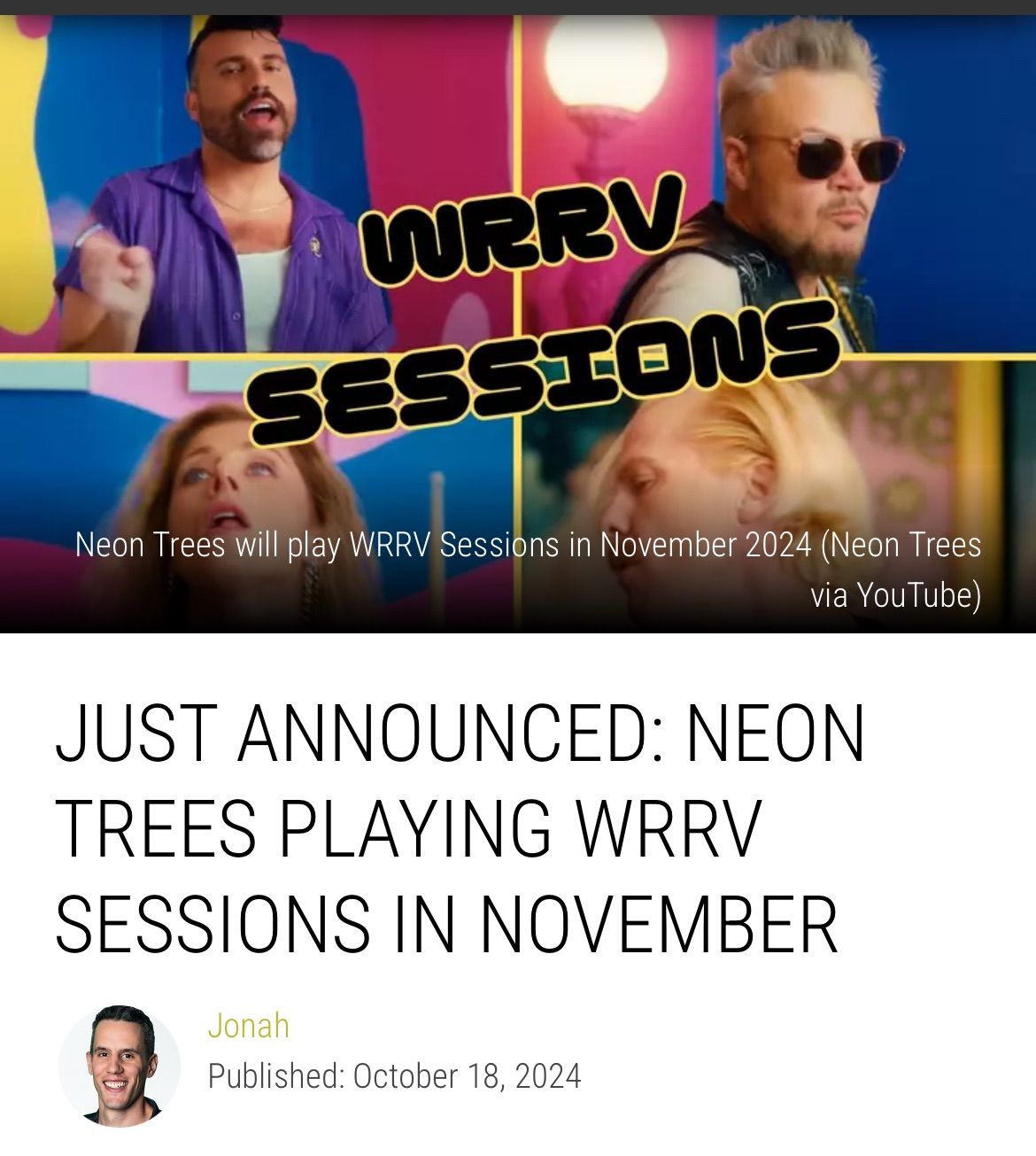 WRRV Sessions w\/ Neon Trees