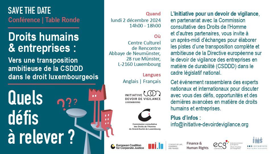 Droits humains et entreprises : vers une transposition ambitieuse de la CSDDD dans le droit national