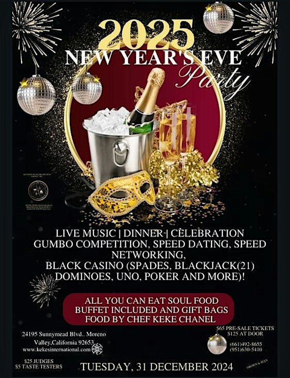 New Years Eve Party + All You Can Eat Soul Food + Speed Dating\/Networking