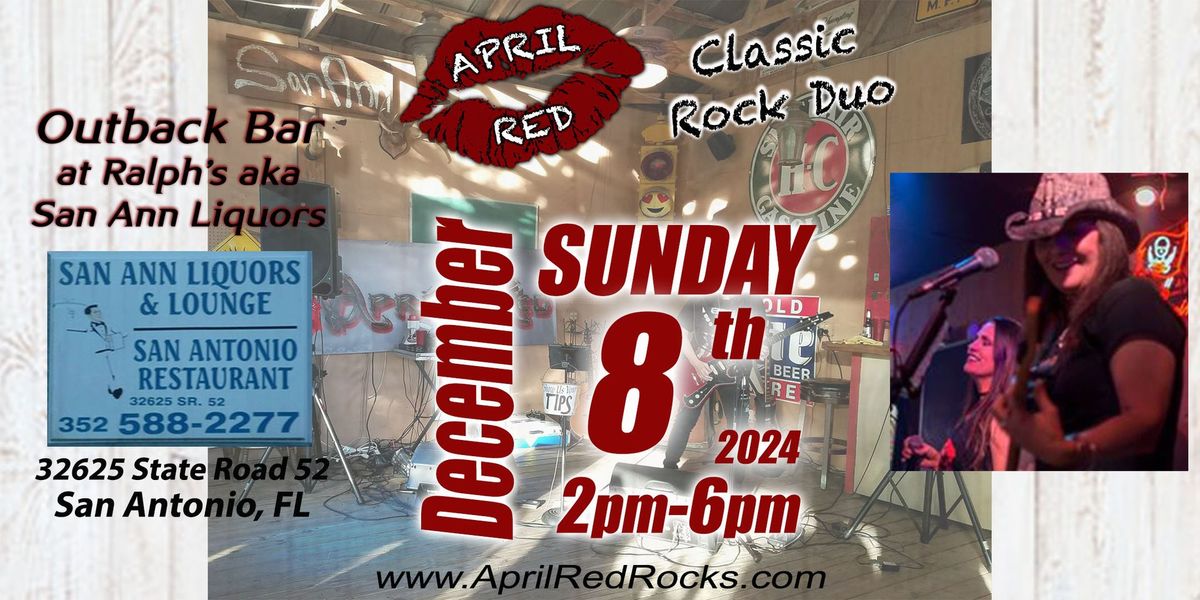 April Red Rockin' Sunday Funday @ the Outback Bar @ San Ann Liquors in San Antonio (Dade City)!