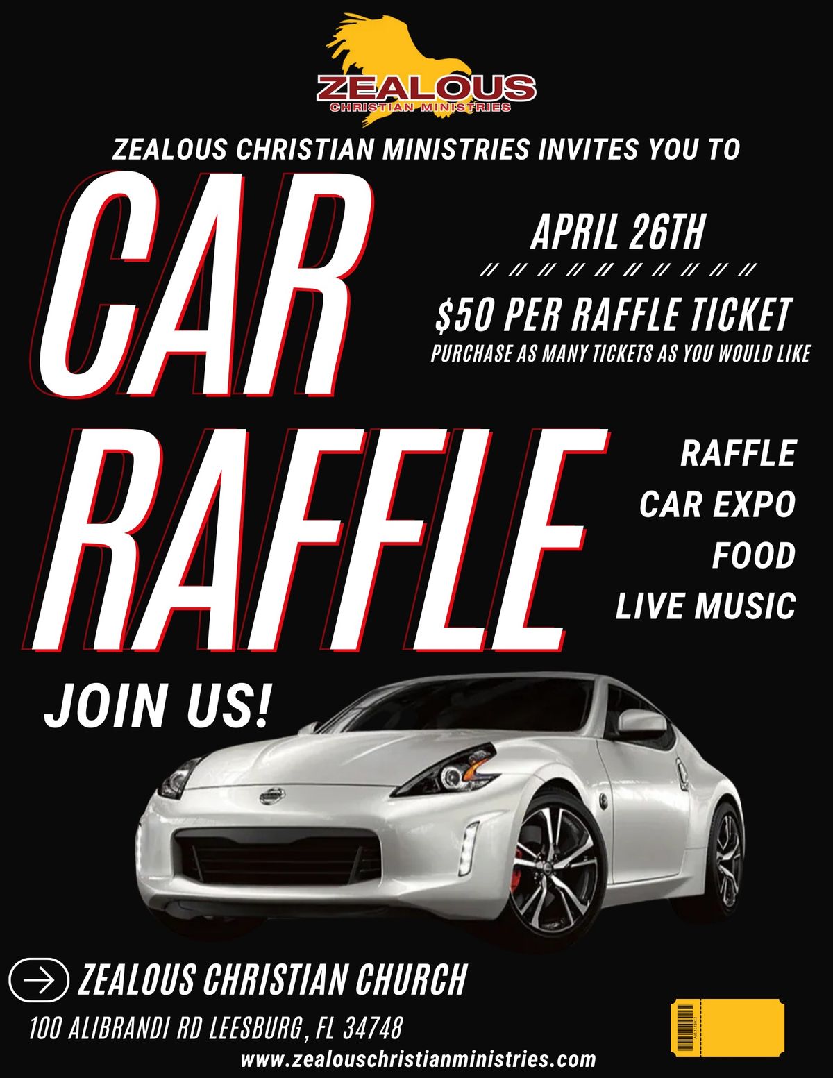 ZEALOUS CAR EXPO & CAR (2014 Nissan 370Z) RAFFLE FUNDRAISER!