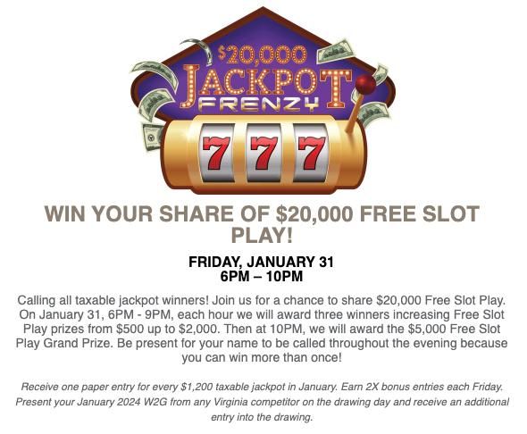 $20k Jackport Frenzy @ Caesars VA 