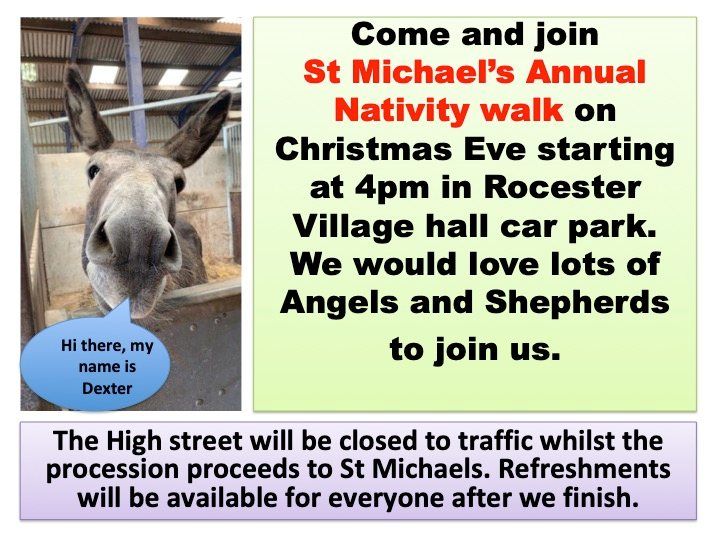 Nativity walk with Dexter the Donkey