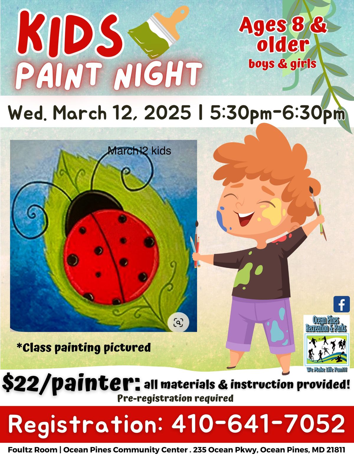 Kids Paint Night - Ladybug