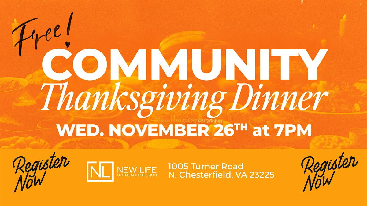 Free Community Thanksgiving Dinner at New Life Outreach Church