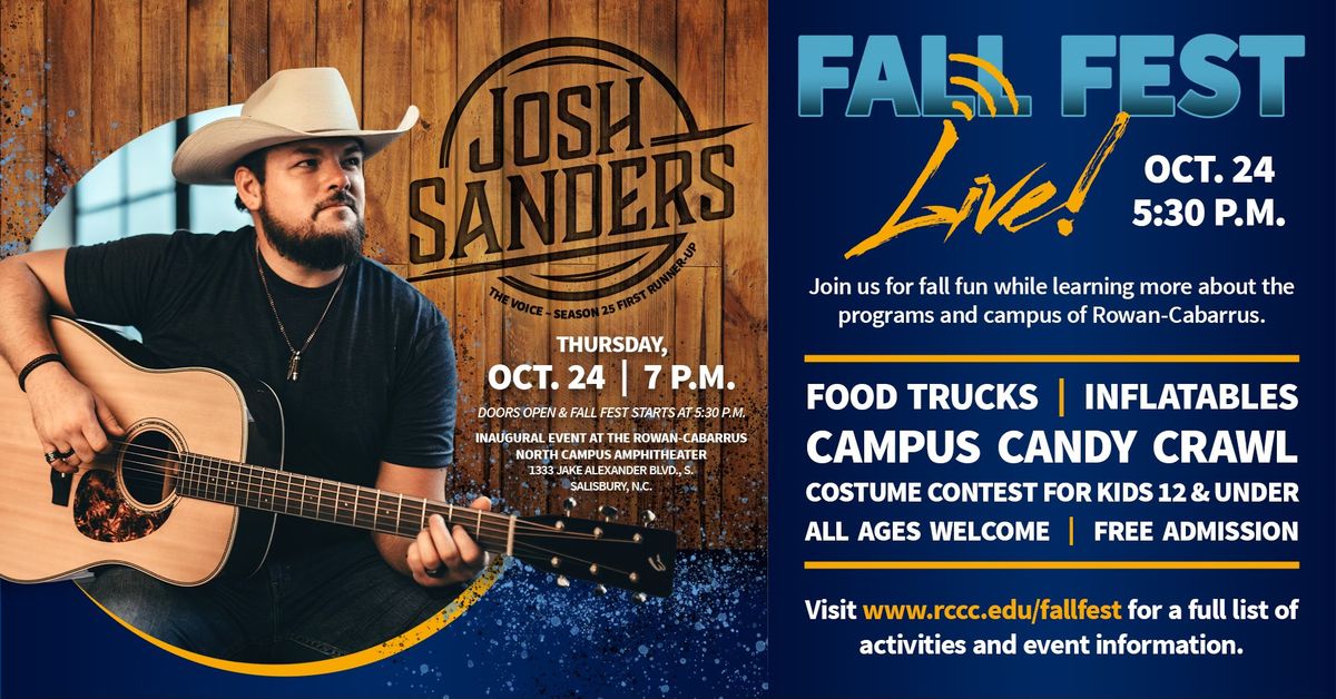 Rowan-Cabarrus Fall Fest Live! Featuring Josh Sanders