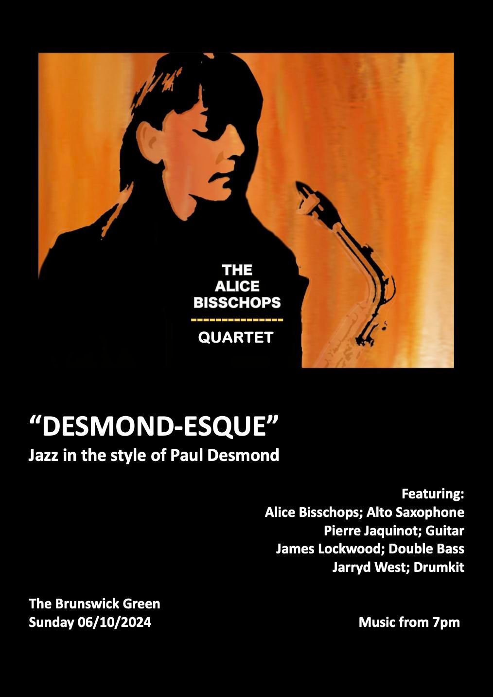 "Desmond-esque" The Alice Bisschops Quartet @ The Brunswick Green