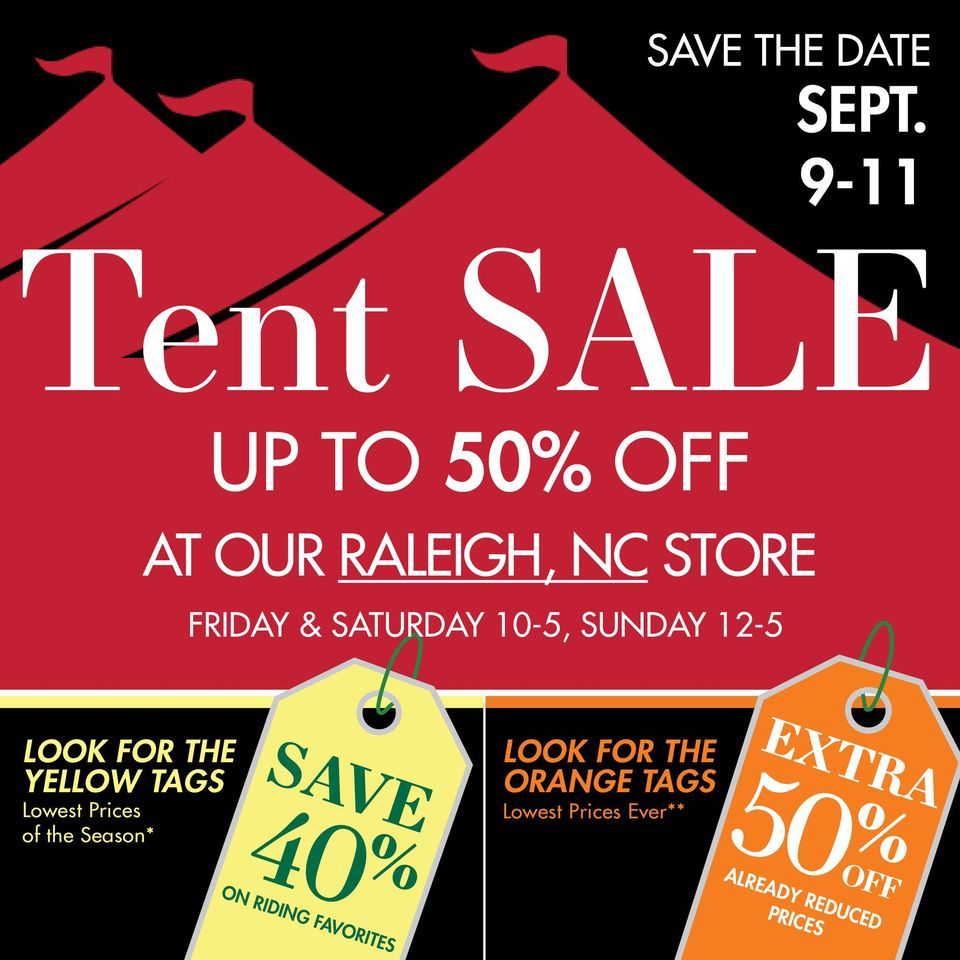 Raleigh Fall 2022 Tent Sale, Dover Saddlery Raleigh, NC, 9 September