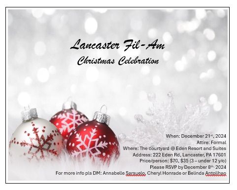 Lancaster Fil-Am Circle Christmas Celebration 2024