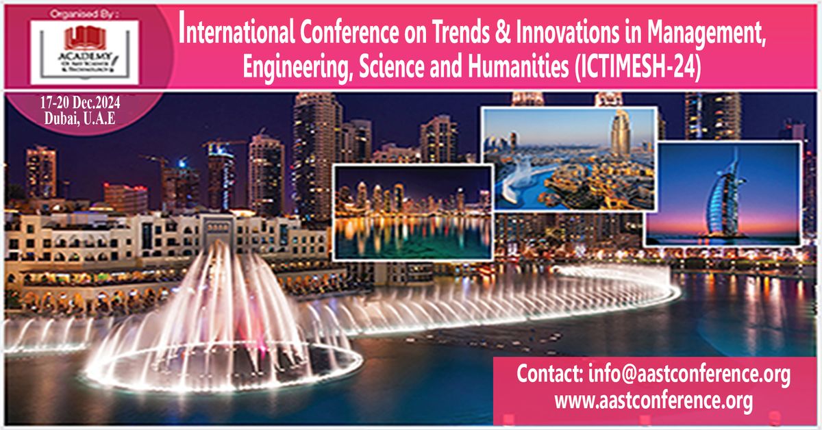 International Conference on Trends and Innovations in Management, Eng, Sciences and Humanities