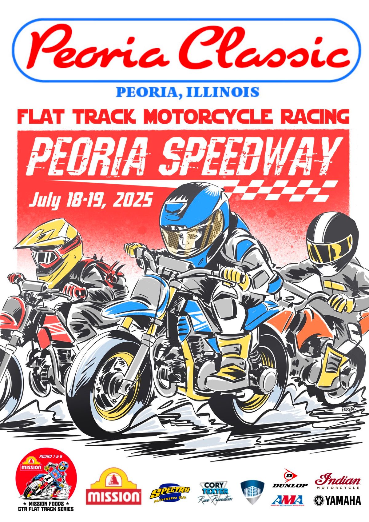 Inaugural Peoria Classic Flat Track Motorcycle Race