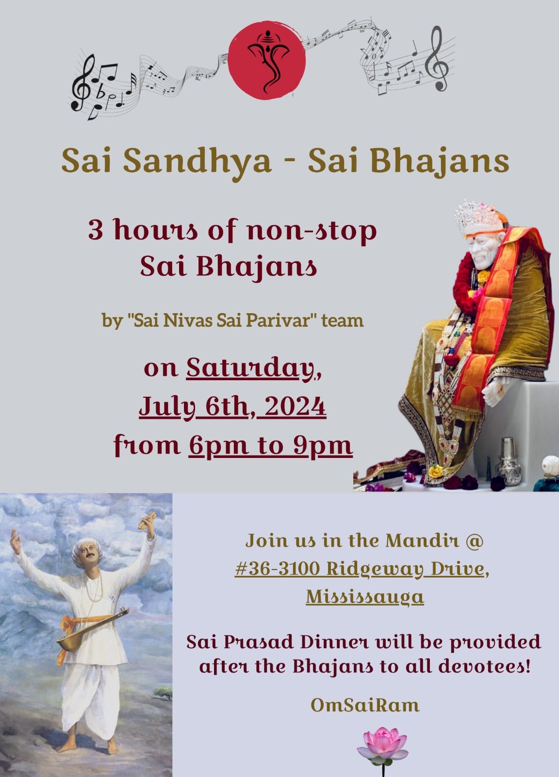 Sai Sandhya with Bhajans