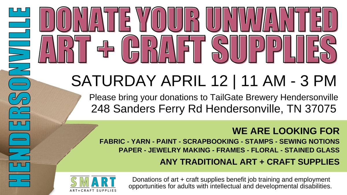 HENDERSONVILLE: Donate your unwanted art + craft supplies!