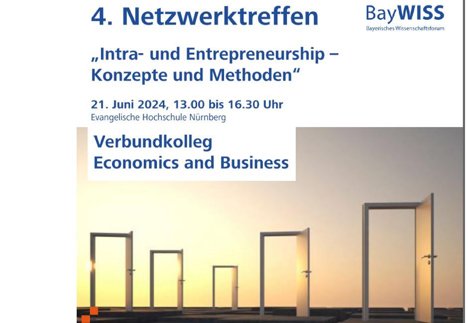 BayWiss: 4. Netzwerktreffen: Intra- und Entrepreneurship - Konzepte und Methoden