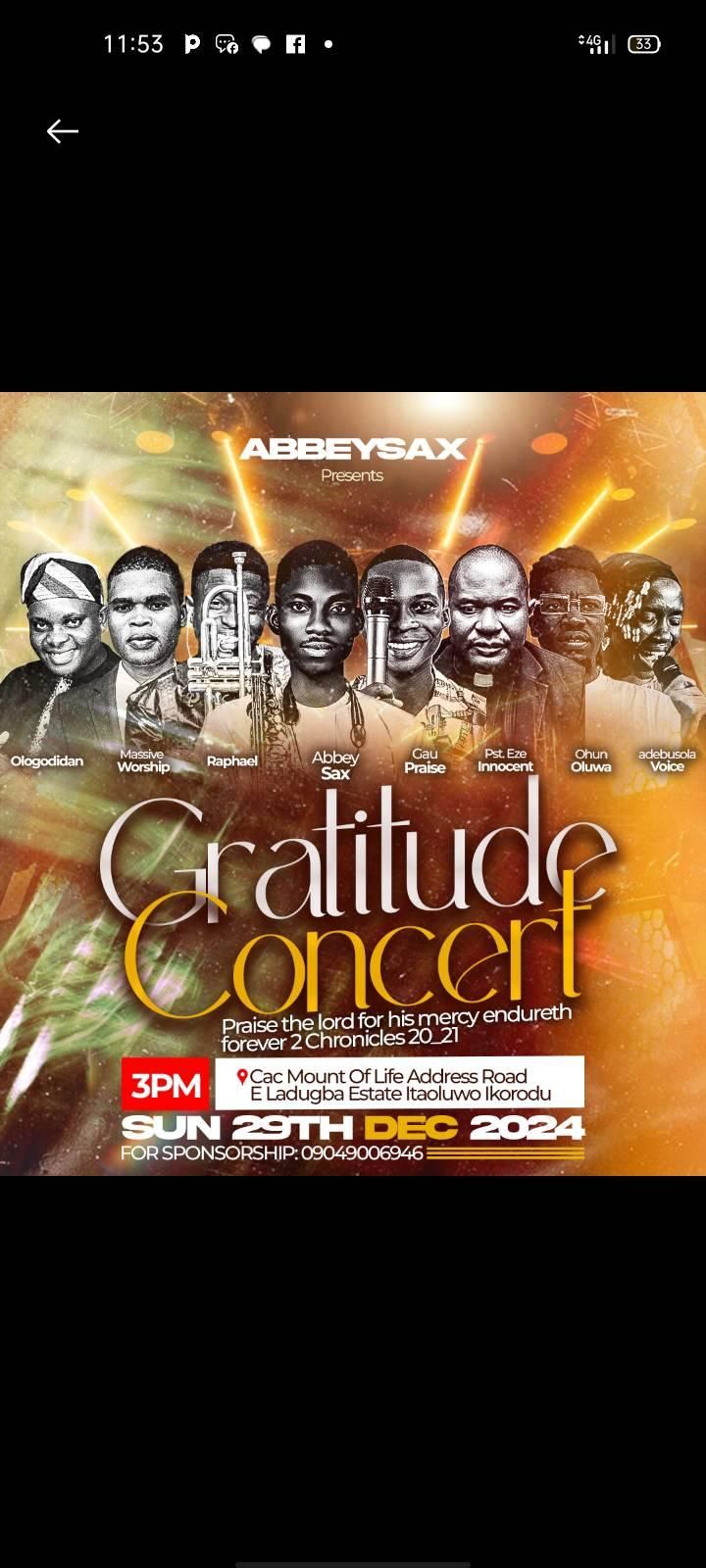 Gratitude concert 