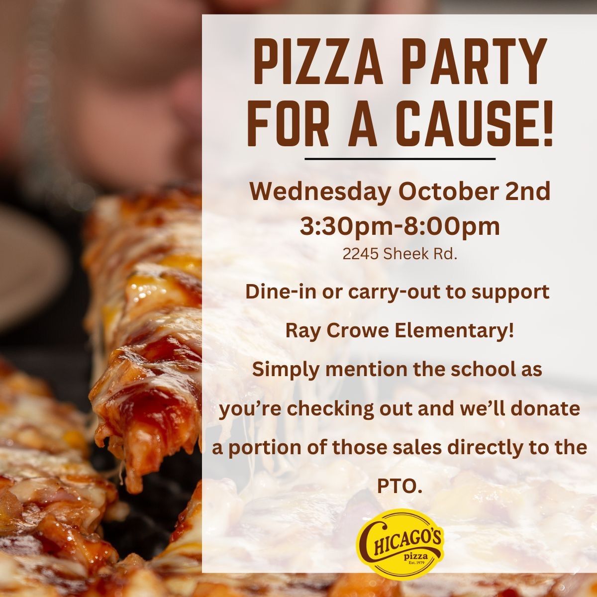 Dine to Donate at Chicago\u2019s Pizza Whiteland