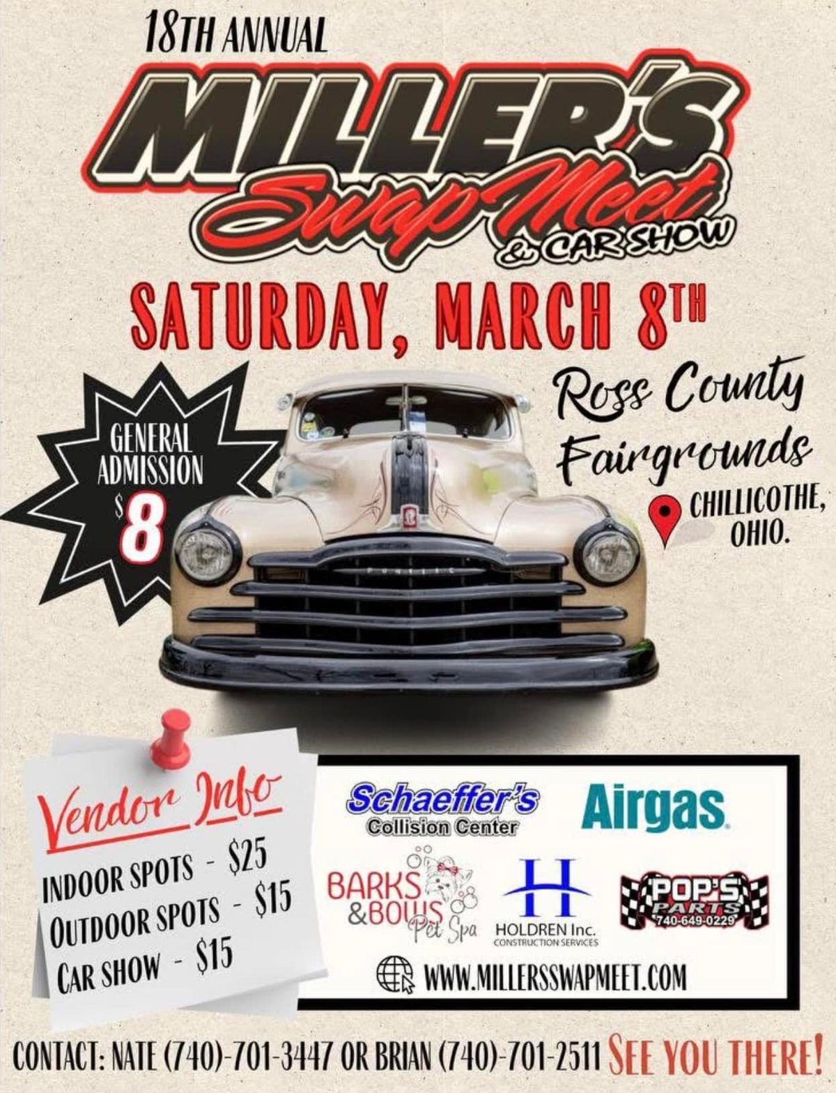 Miller\u2019s 18th Annual Swap Meet & Car Show