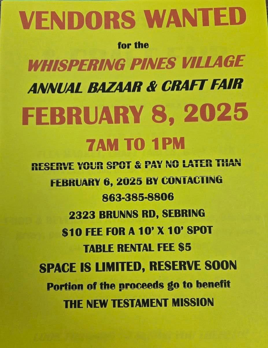 Whispering pines village annual bazaar 