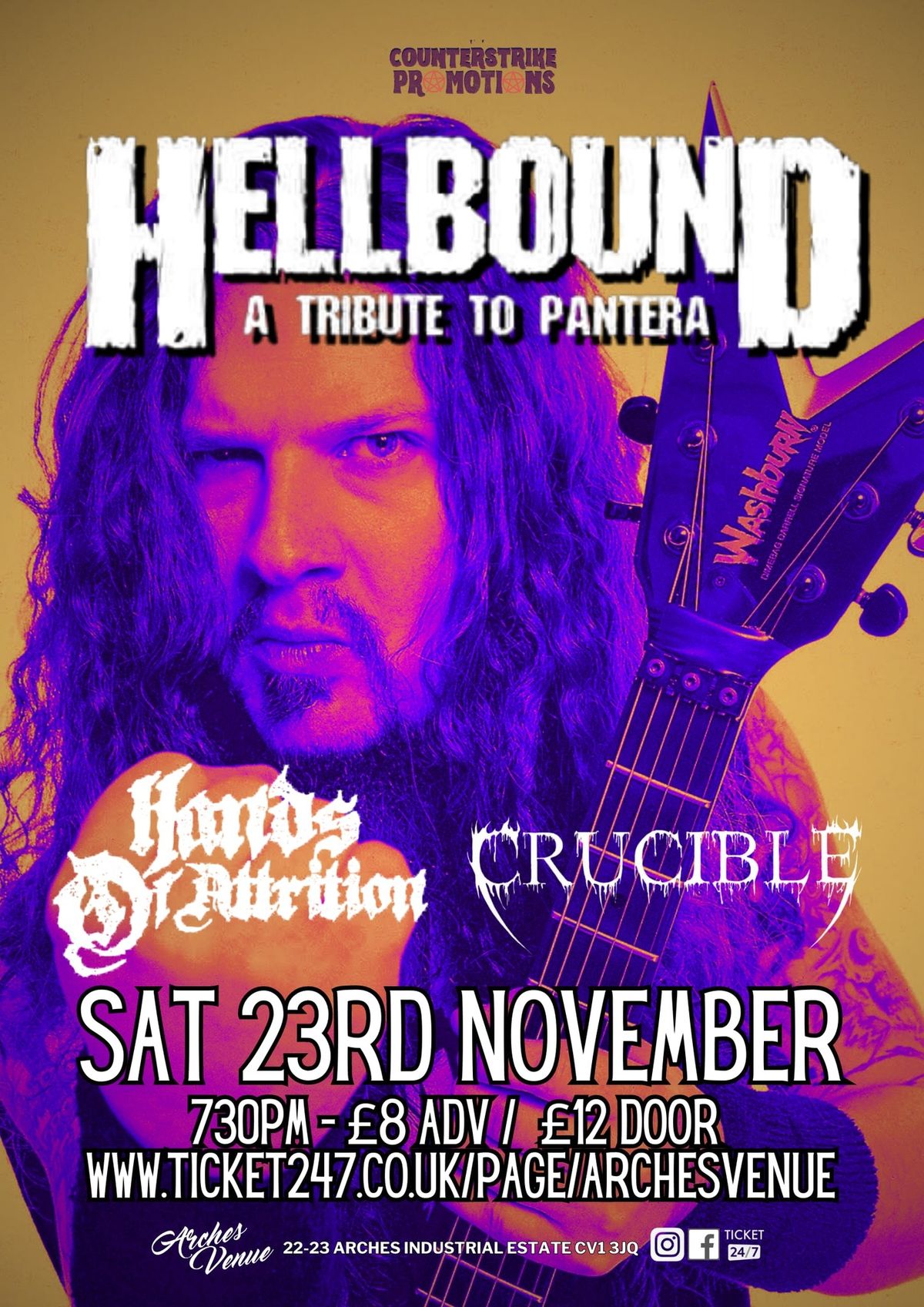 HELLBOUND (Pantera tribute) + Hands of Attrition, & Crucible