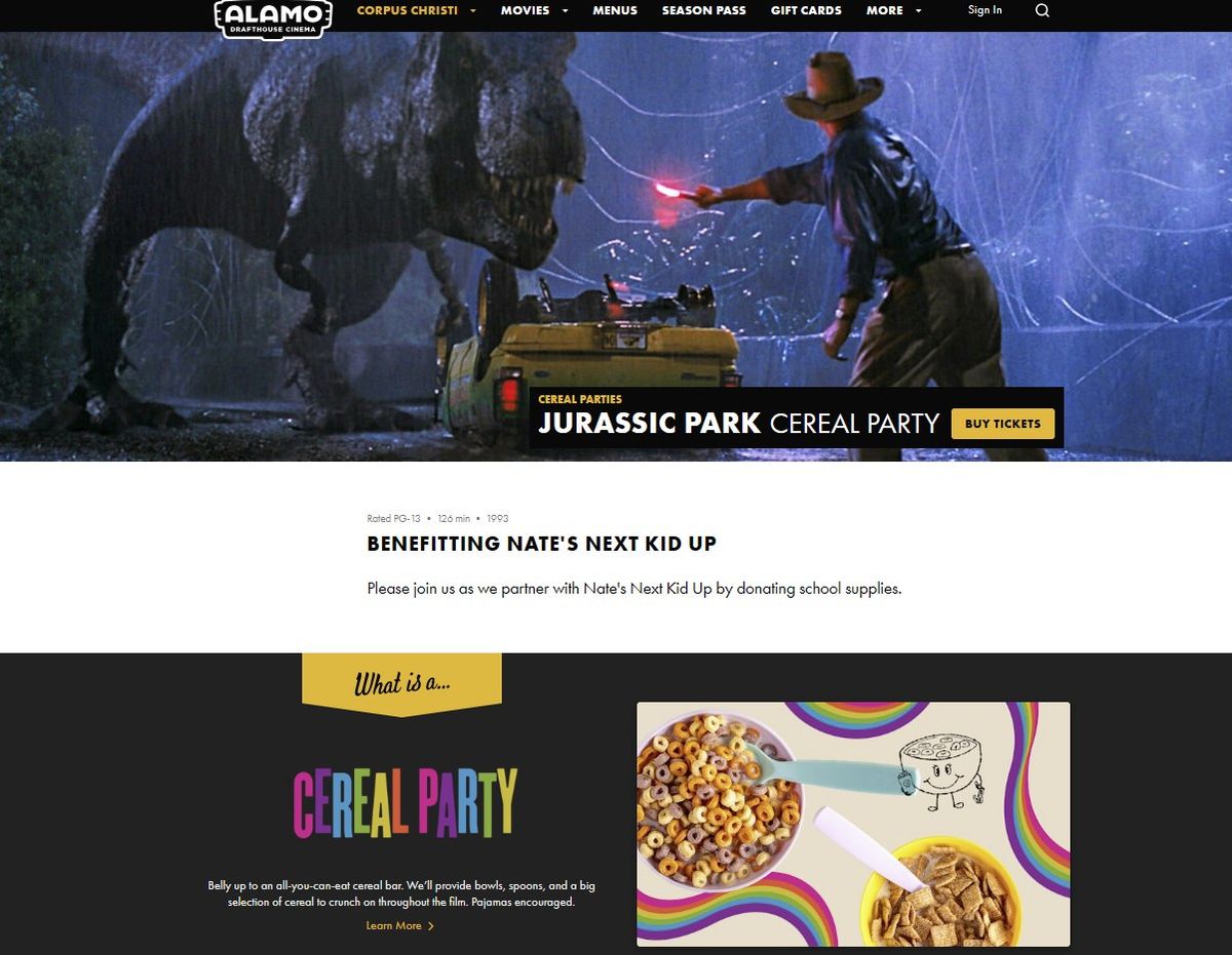 Jurassic Park Cereal Party! Alamo Drafthouse!