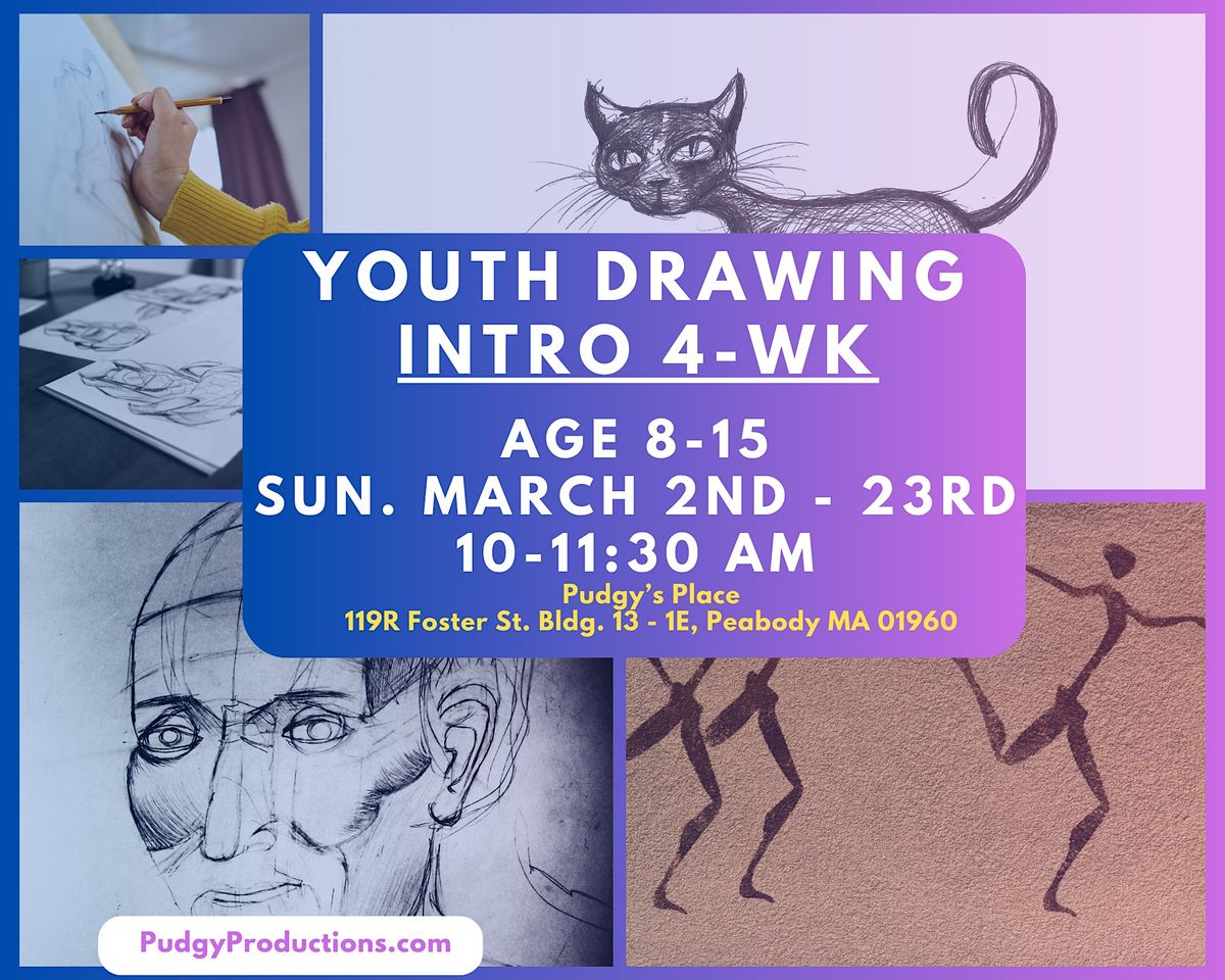 Youth Beginner Drawing 4-week class (age 8-15)! March 2nd -23rd