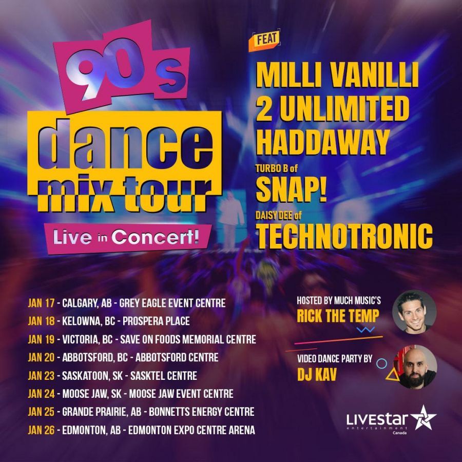 90's Dance Mix Tour - Milli Vanilli, 2 Unlimited, Haddaway at Bonnetts Energy Centre