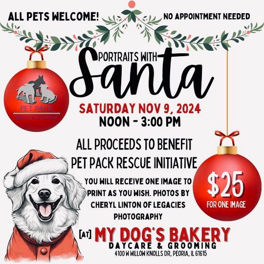 Pictures with Santa benefiting Pet Pack Rescue Initiative 