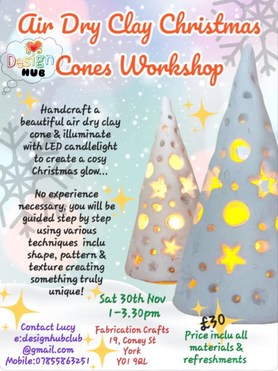 Air Dry Clay Christmas Cones Workshop