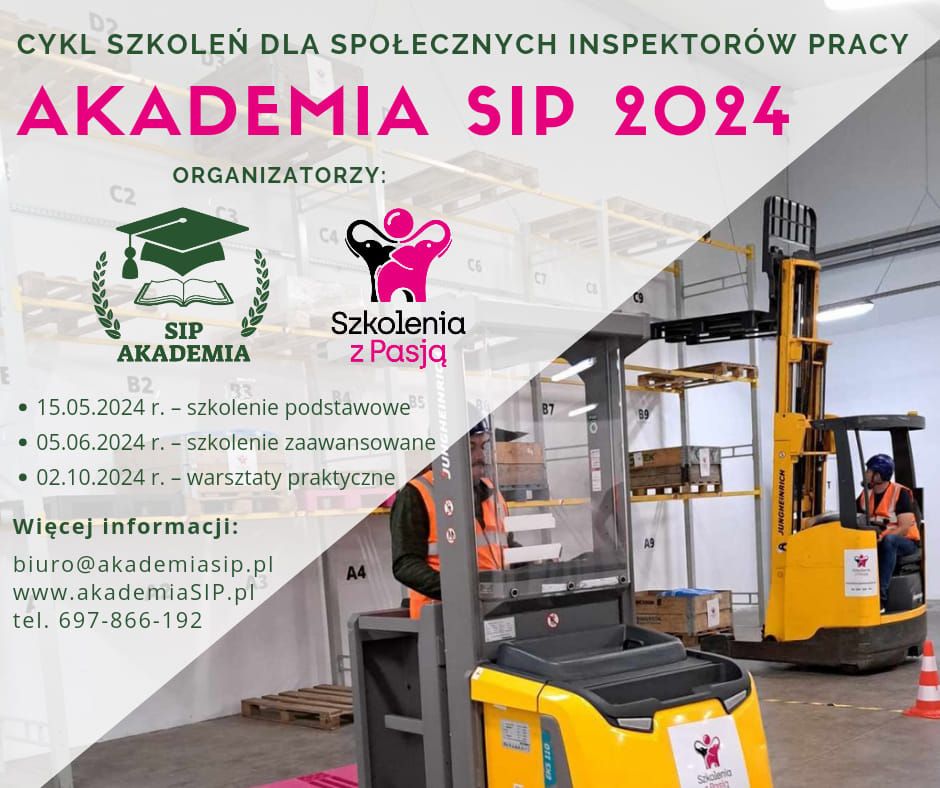 Cykl szkole\u0144 dla spo\u0142ecznych inspektor\u00f3w pracy Akademia SIP 2024