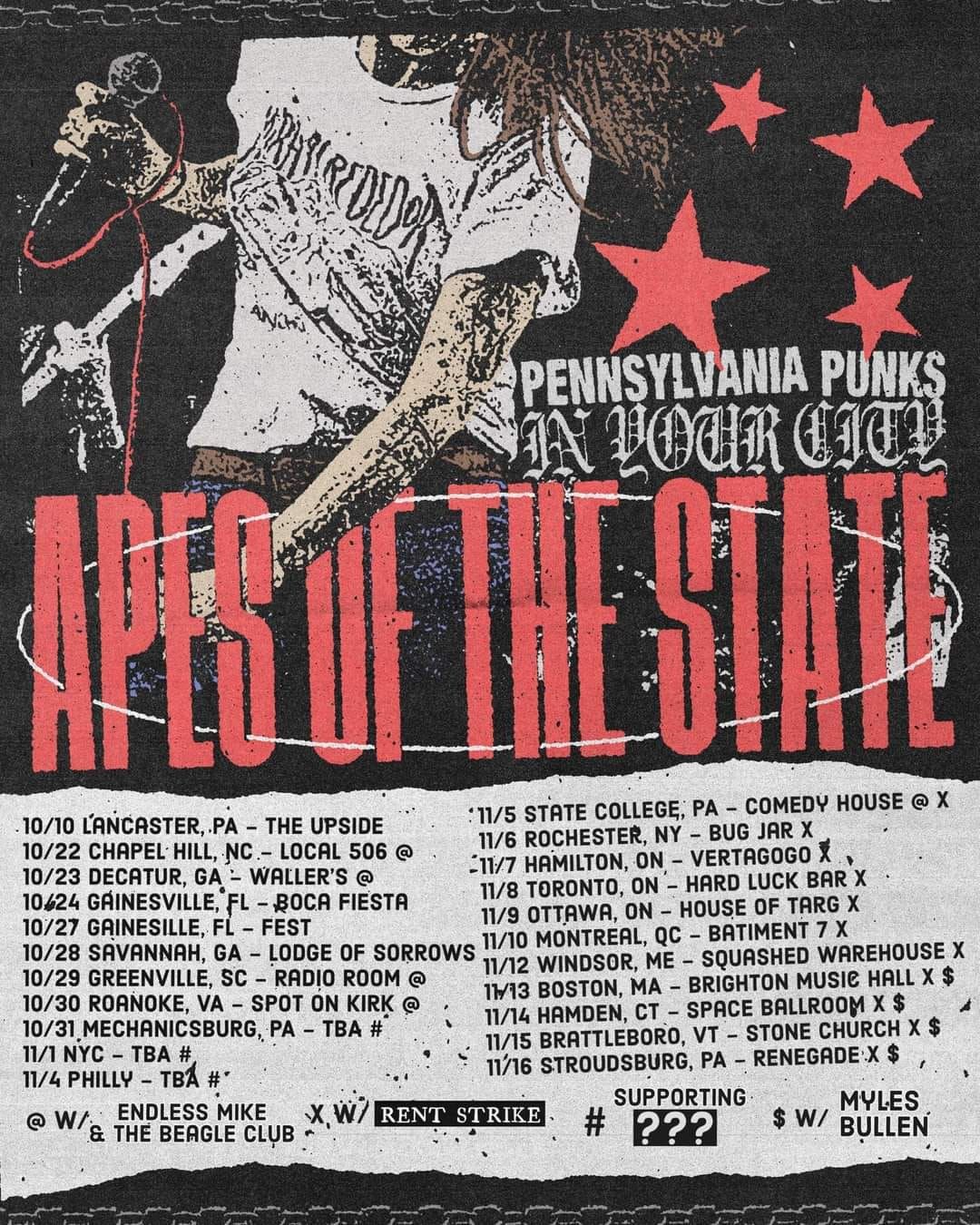 APES OF THE STATE \/ RENT STRIKE \/ GENERAL CHAOS \/ CADMIUM @ B\u00e2timent 7