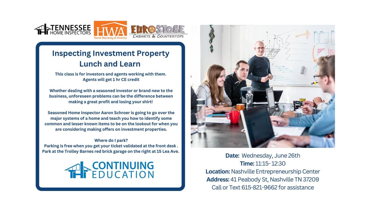 Investors & Agents CE Lunch & Learn @ The Nashville EC