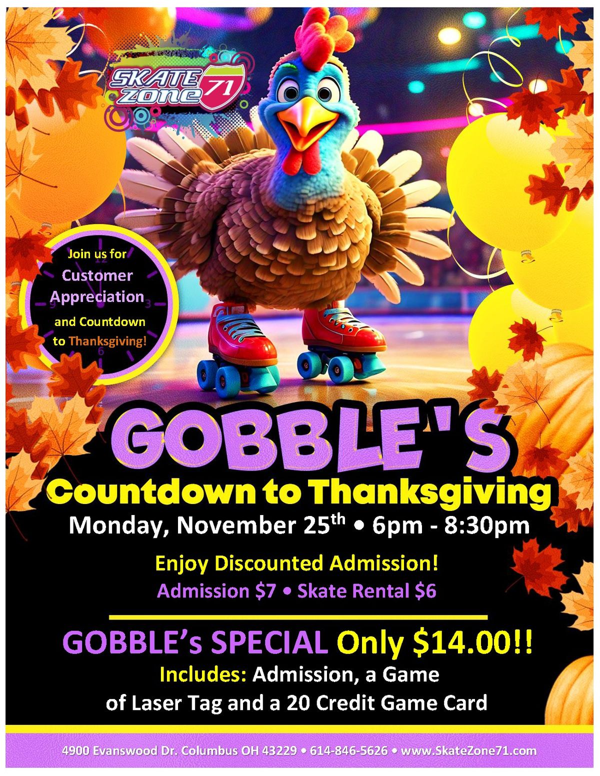 Countdown to Thanksgiving Skate