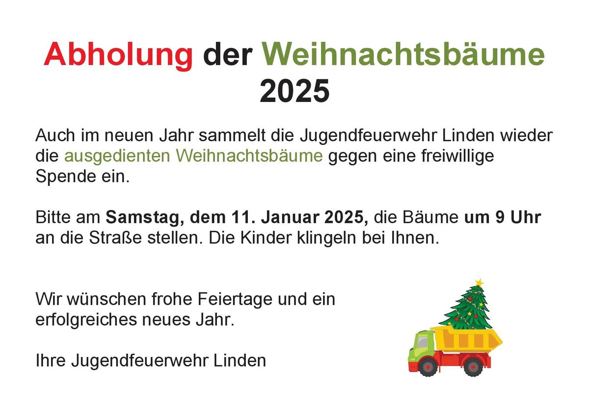 Einsammeln der Weihnachtsb\u00e4ume