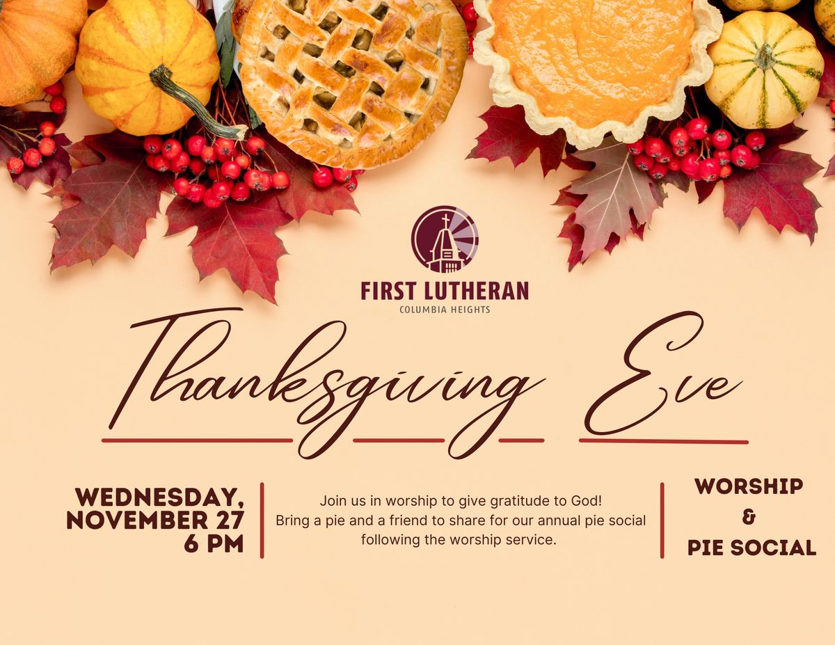 Thanksgiving Eve Worship & Pie Social