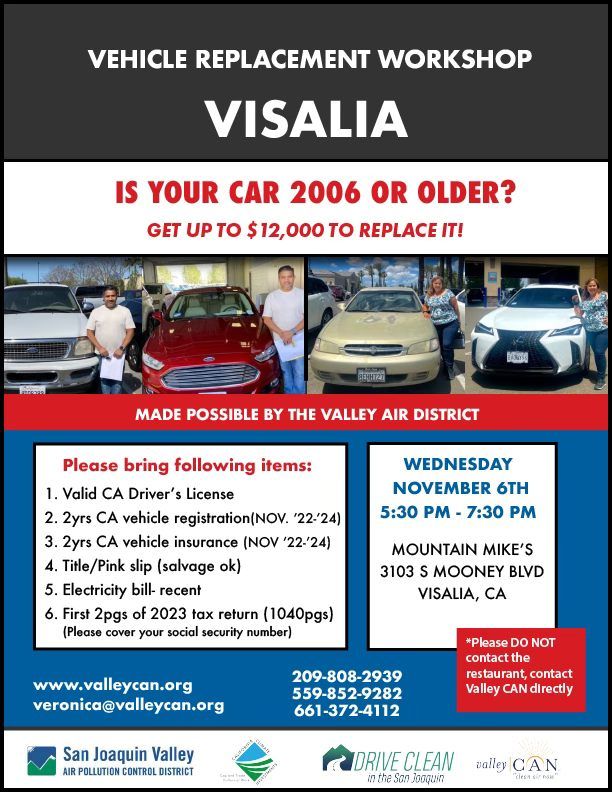 Vehicle Replacement Workshop- Visalia!